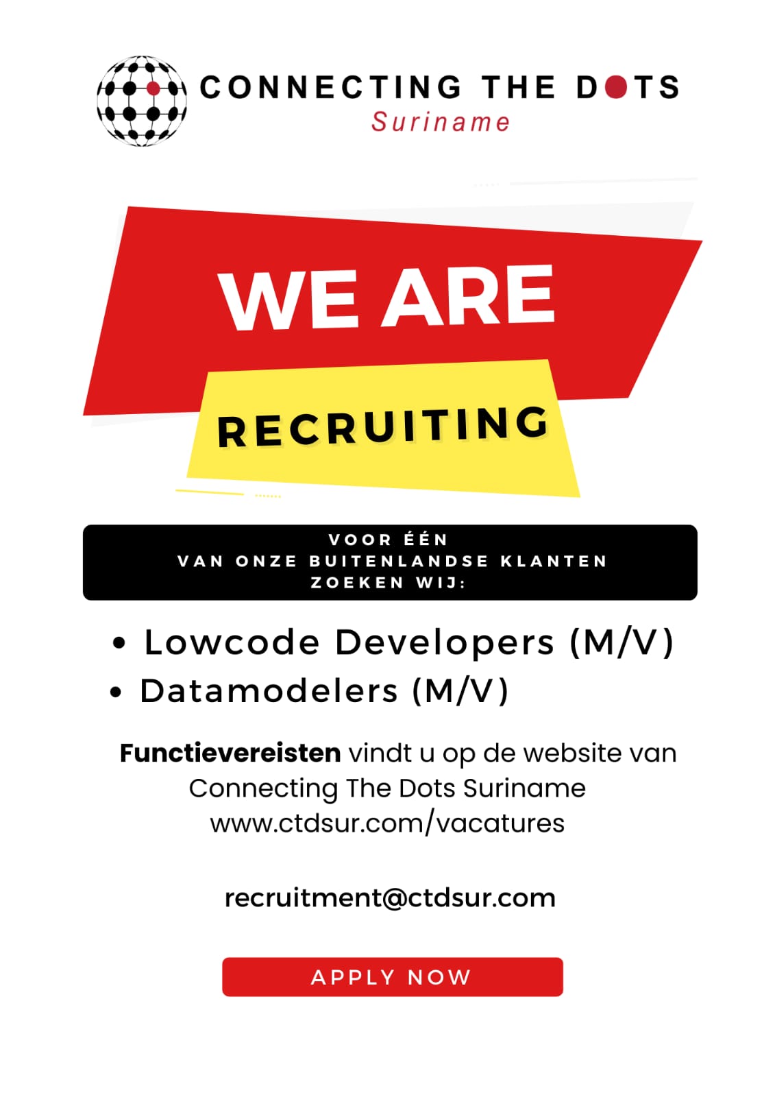 We are recruiting.